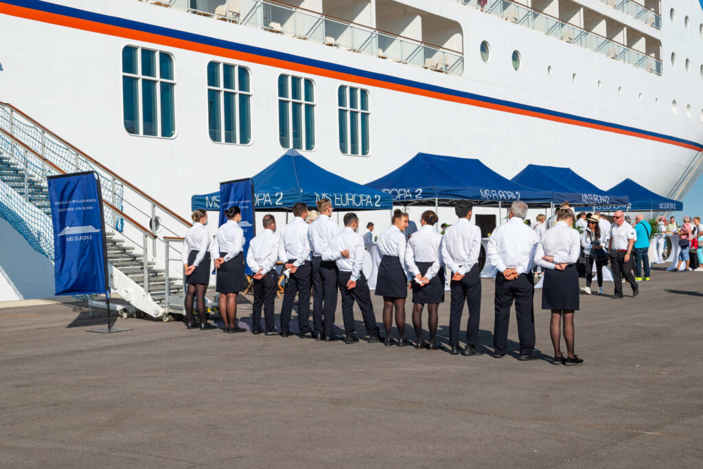 cruise ship staff meeting