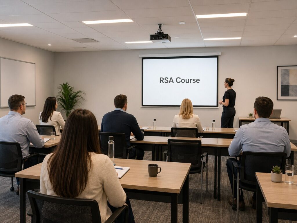 Students joining an RSA training in Australia