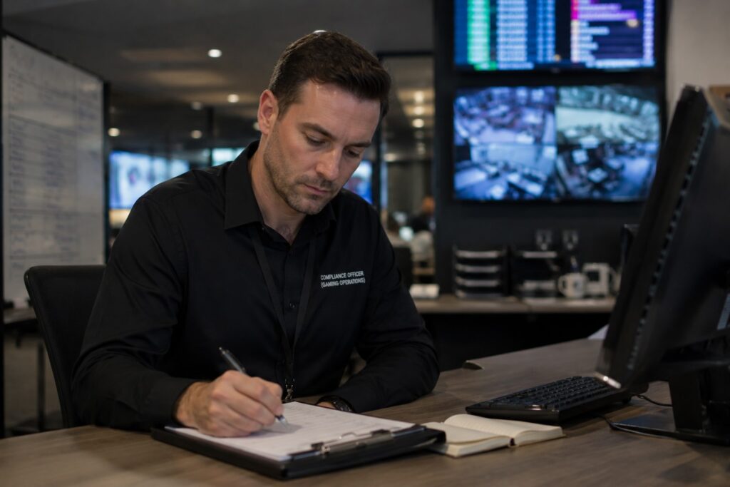compliance officer at work at a casino in Australia